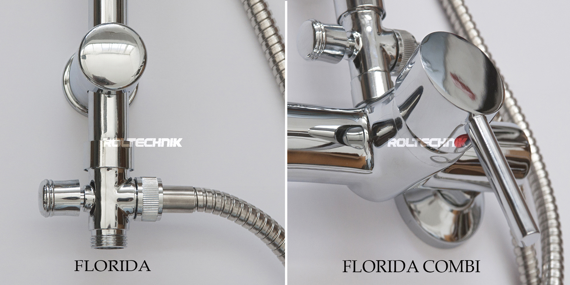 Porovnanie rozdielu medzi sprchovými súpravami FLORIDA a FLORIDA COMBI