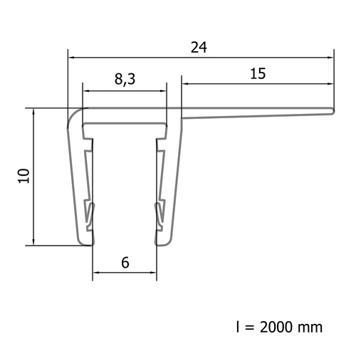 Zvislé dverové tesnenie M9024