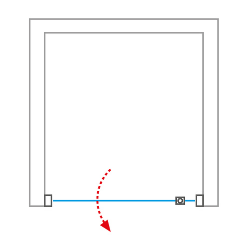 Nákres sprchových dverí PXDO1N_P pravé otváranie