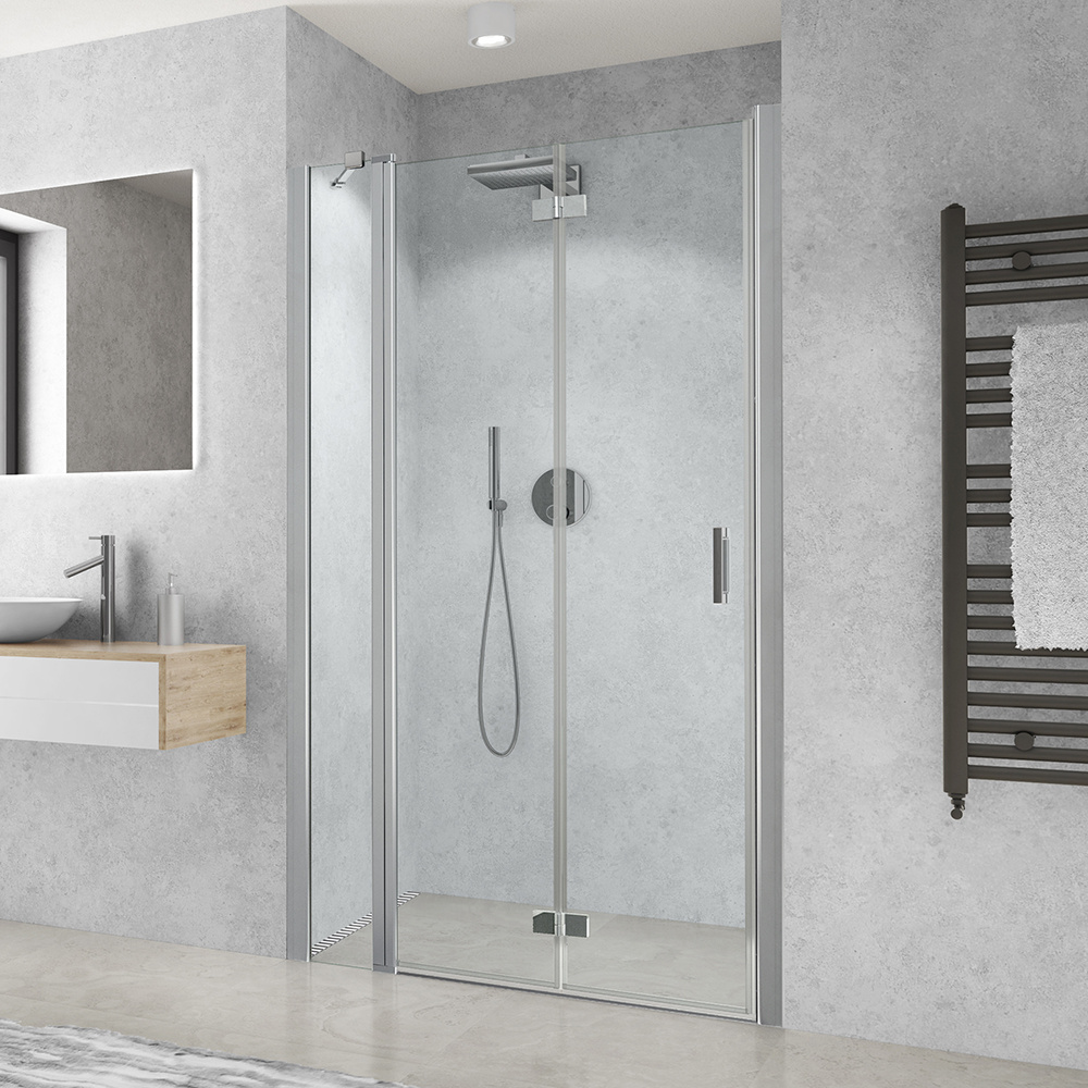 Sprchové dvere s pevnou časťou na inštaláciu do niky - CI RFL